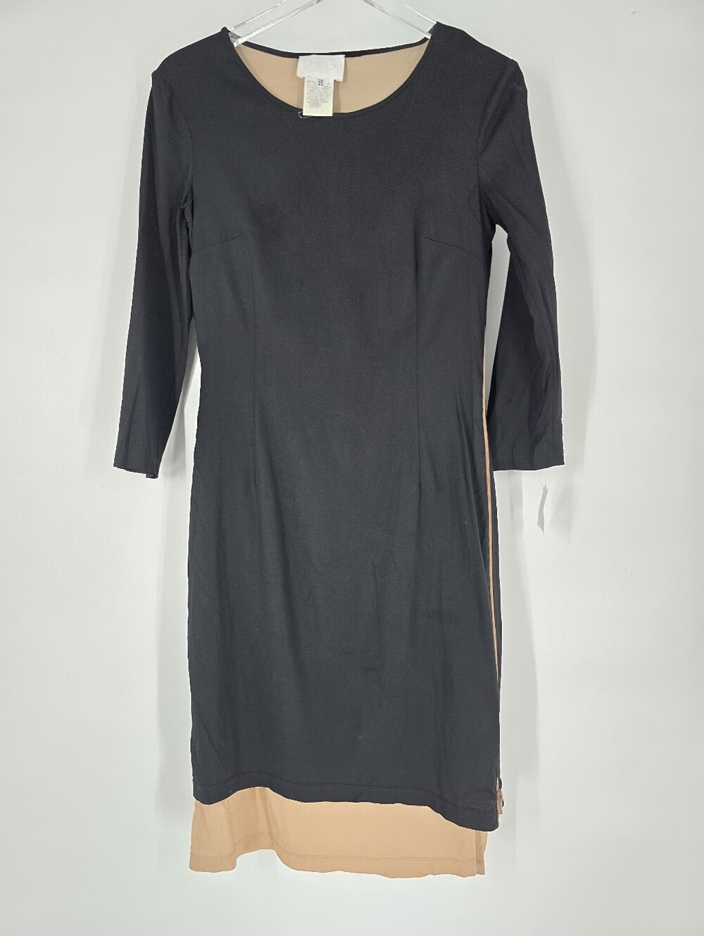 Dolce & Gabbana Black Fitted Layered Side Zip Dress Size 42 US 6